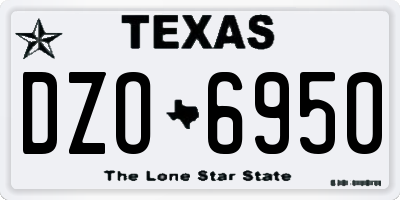 TX license plate DZO6950