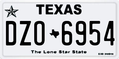 TX license plate DZO6954