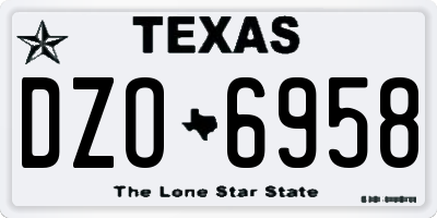 TX license plate DZO6958
