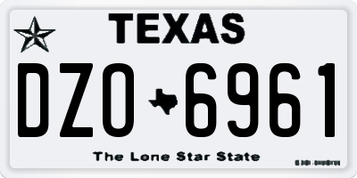 TX license plate DZO6961
