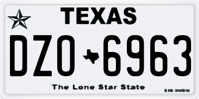 TX license plate DZO6963