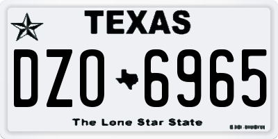 TX license plate DZO6965