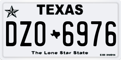 TX license plate DZO6976