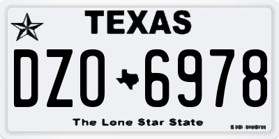 TX license plate DZO6978