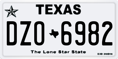 TX license plate DZO6982