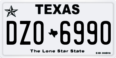 TX license plate DZO6990