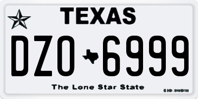 TX license plate DZO6999
