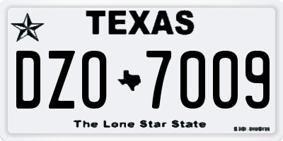 TX license plate DZO7009