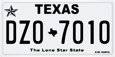 TX license plate DZO7010