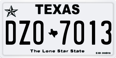 TX license plate DZO7013