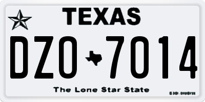 TX license plate DZO7014