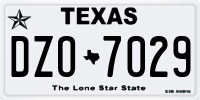 TX license plate DZO7029