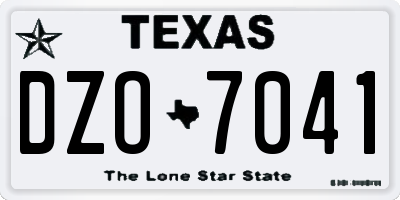 TX license plate DZO7041