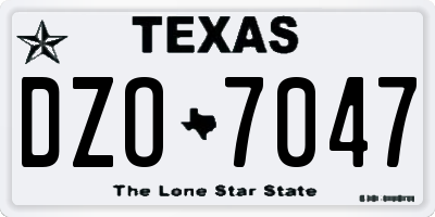 TX license plate DZO7047