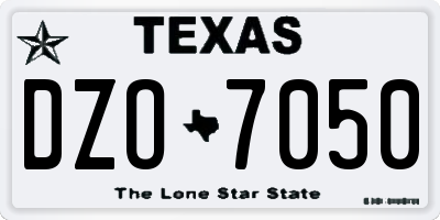 TX license plate DZO7050