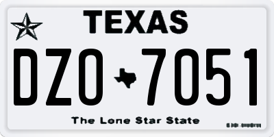 TX license plate DZO7051