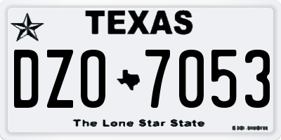 TX license plate DZO7053