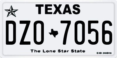 TX license plate DZO7056