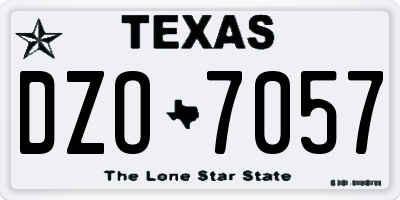 TX license plate DZO7057