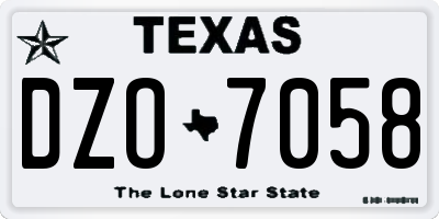 TX license plate DZO7058