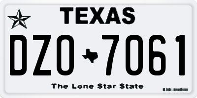 TX license plate DZO7061