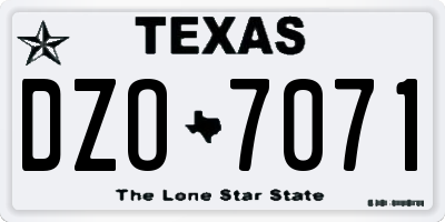 TX license plate DZO7071