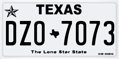 TX license plate DZO7073