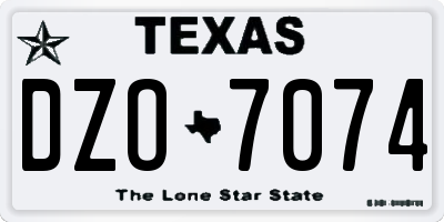 TX license plate DZO7074