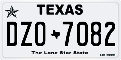 TX license plate DZO7082