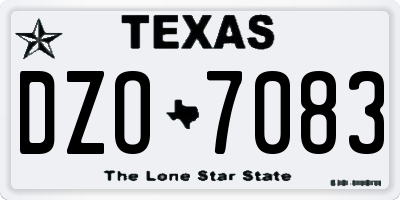 TX license plate DZO7083