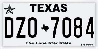 TX license plate DZO7084