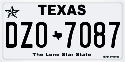 TX license plate DZO7087
