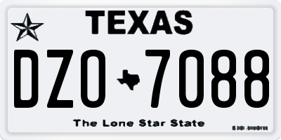 TX license plate DZO7088