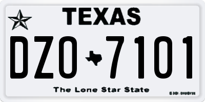 TX license plate DZO7101