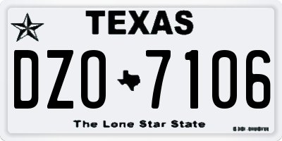 TX license plate DZO7106