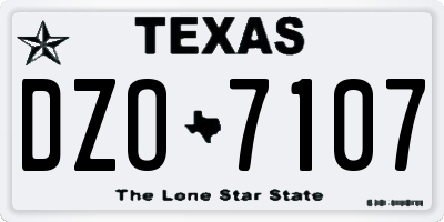 TX license plate DZO7107