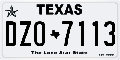 TX license plate DZO7113