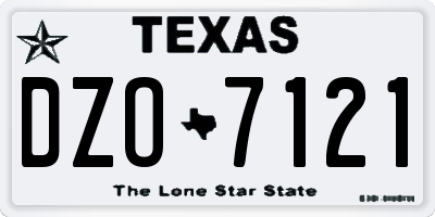 TX license plate DZO7121