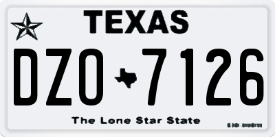 TX license plate DZO7126
