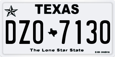 TX license plate DZO7130