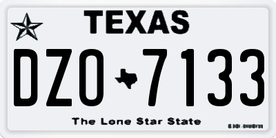 TX license plate DZO7133