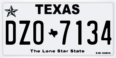 TX license plate DZO7134