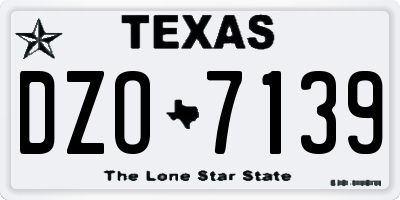 TX license plate DZO7139
