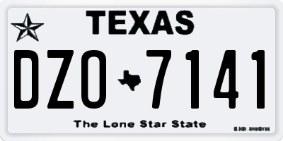 TX license plate DZO7141