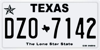 TX license plate DZO7142