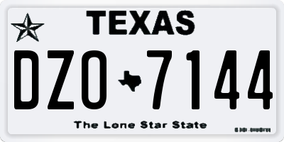 TX license plate DZO7144