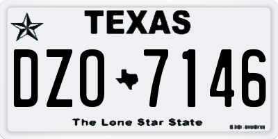 TX license plate DZO7146