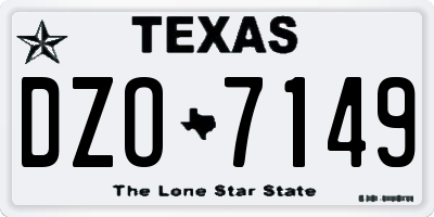 TX license plate DZO7149
