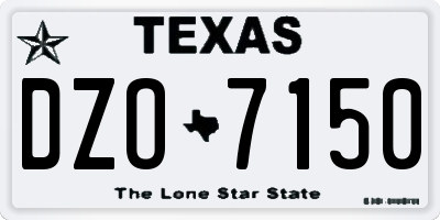 TX license plate DZO7150