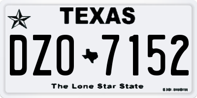 TX license plate DZO7152